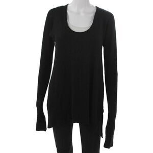 Urban Zen Womens Black Pullover Cashmere Silk Sweater Longsleeve Size M